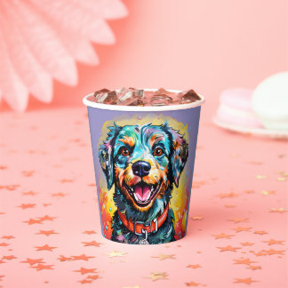 Dog with Glasses Paper Cups