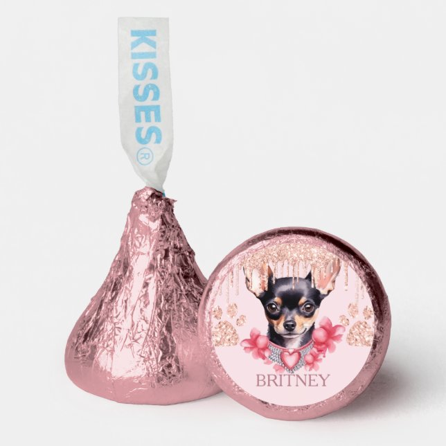 Dog with Glitter Birthday Chihuahua Hershey®'s Kisses® (Front)