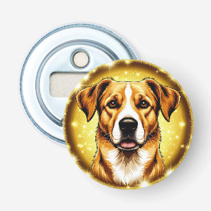 Dog with Golden Background Bottle Opener