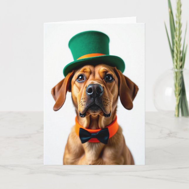 Dog With Hat Awesome Card (Front)