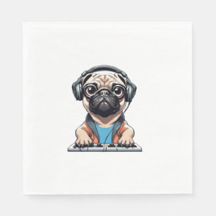 Dog With Headphones 1 Napkins
