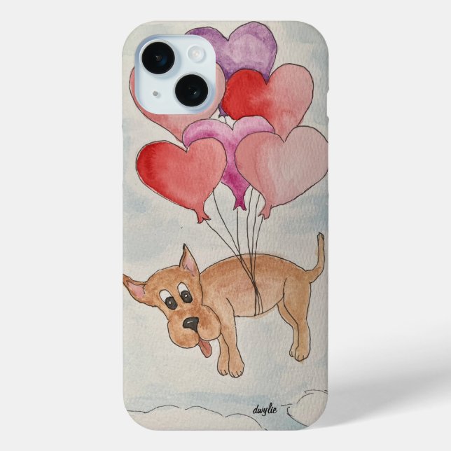 Dog with Heart Balloons Case-Mate iPhone Case (Back)
