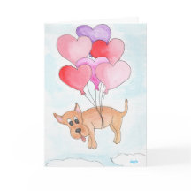 Dog with Heart Balloons