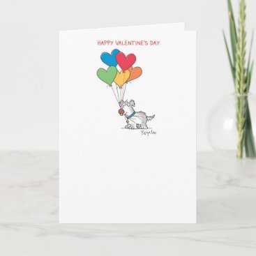 DOG WITH HEART BALLOONS Valentines by Boynton Holiday Card