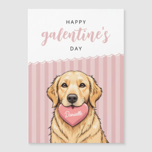 Dog with Heart Happy Galentine's Day Magnetic Card