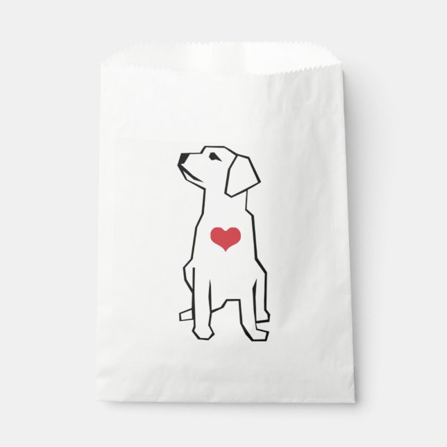 Dog with Heart Illustration Favor Bag (Front)
