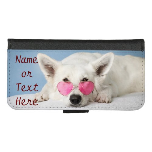 Dog With Heart_Shaped Glasses Wallet Case