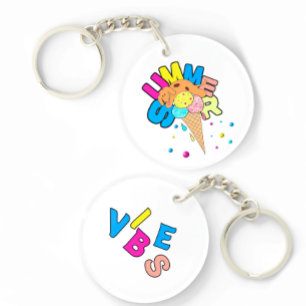 Dog with ice cream keychain