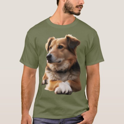 Dog With its Front Paws Crossed T_Shirt