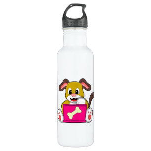 Dog with Laptop Stainless Steel Water Bottle