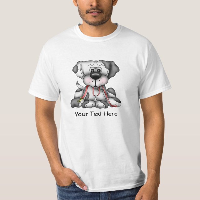 Dog With Leash (Customizable) T-Shirt (Front)