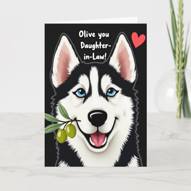 Dog With Olives Sweet Mothers Day Card (Front)