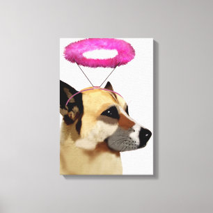 Dog with Pink Halo Canvas Print