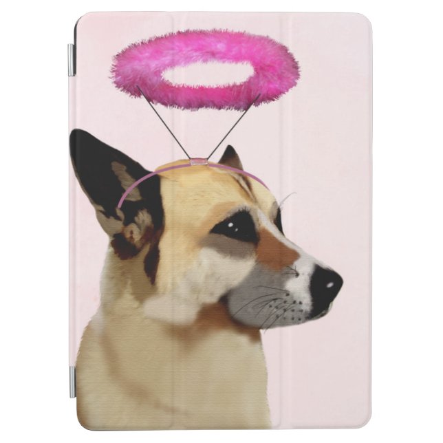Dog with Pink Halo iPad Air Cover (Front)