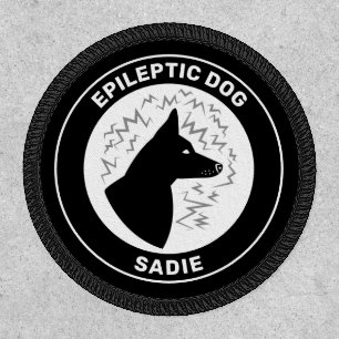 Dog With Pricked Ears Epileptic Dog Alert & Name Patch