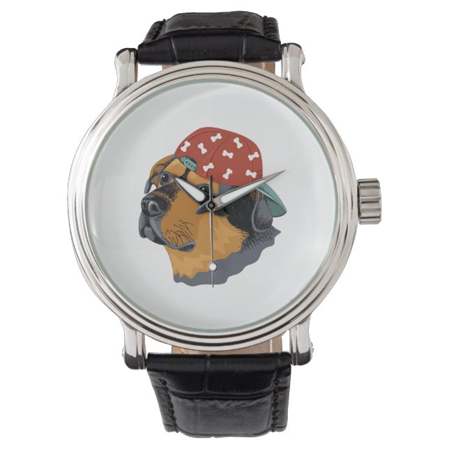 Dog with red cap watch (Front)
