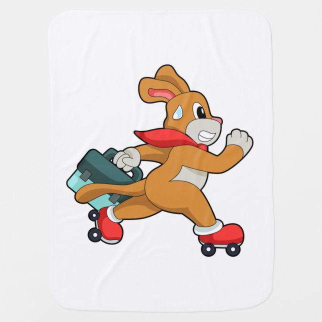 Dog with Roller skates Baby Blanket (Front)