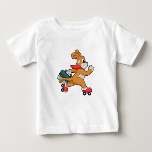 Dog with Roller skates Baby T_Shirt