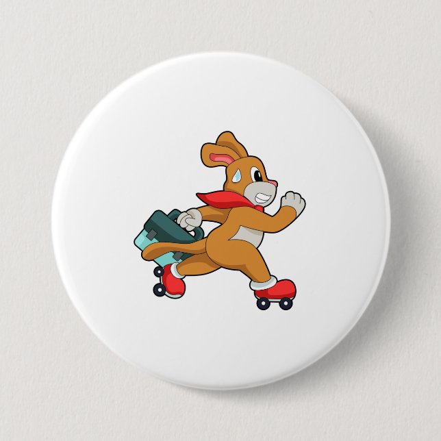 Dog with Roller skates Button (Front)