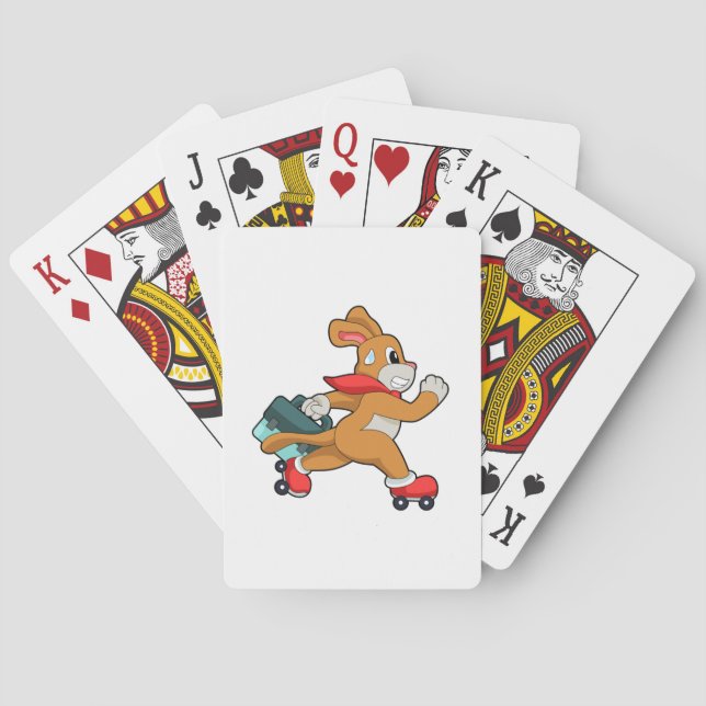 Dog with Roller skates Poker Cards (Back)