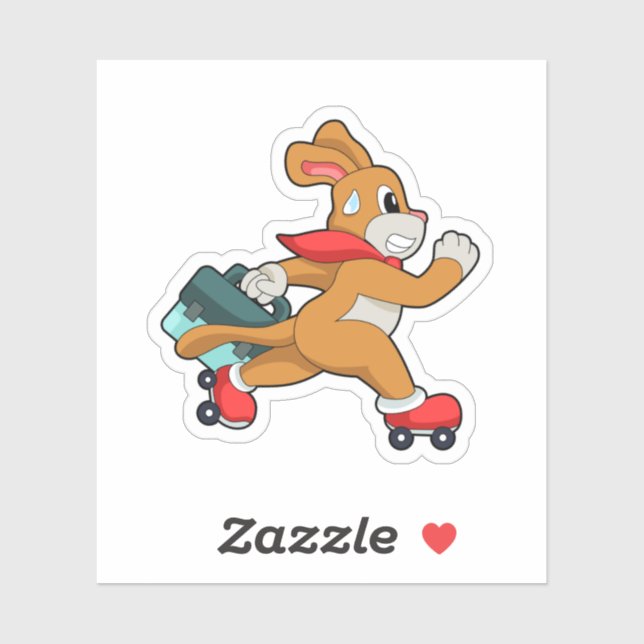 Dog with Roller skates Sticker (Sheet)