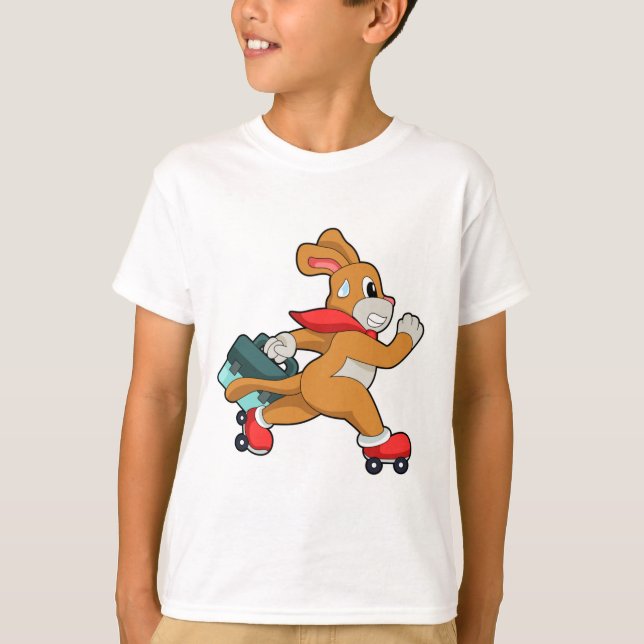 Dog with Roller skates T-Shirt (Front)