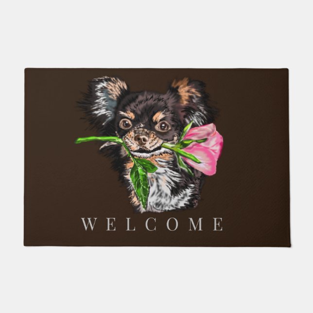 Dog with Rose Doormat (Front)