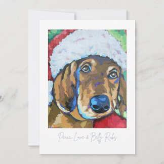 Dog with Santa Hat holiday note card