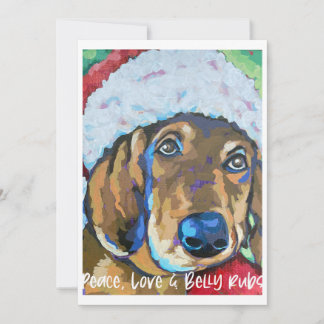Dog with Santa Hat holiday note card
