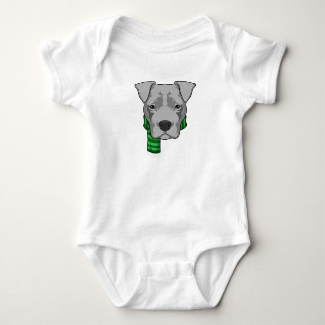 Dog with Scarf Baby Bodysuit (Front)