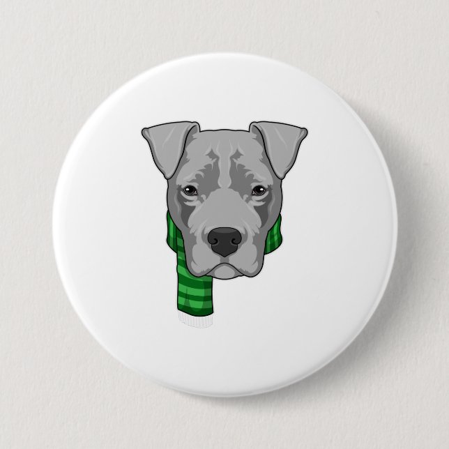 Dog with Scarf Button (Front)