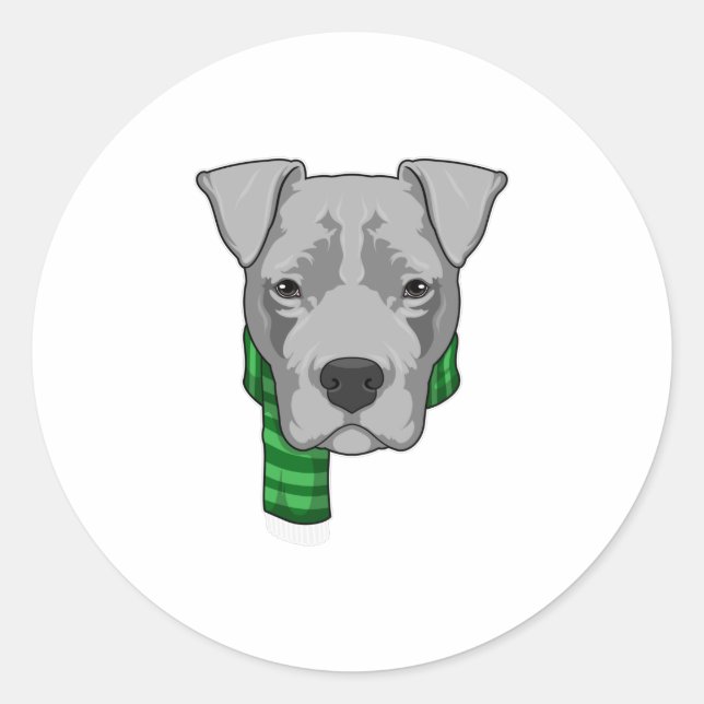 Dog with Scarf Classic Round Sticker (Front)