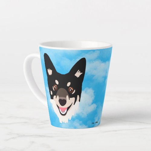 dog with sky latte mug