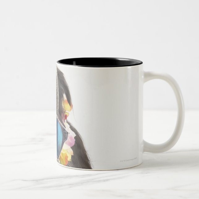 Dog with sunglasses and parfait Two-Tone coffee mug (Right)