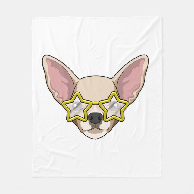 Dog with Sunglasses Fleece Blanket (Front)