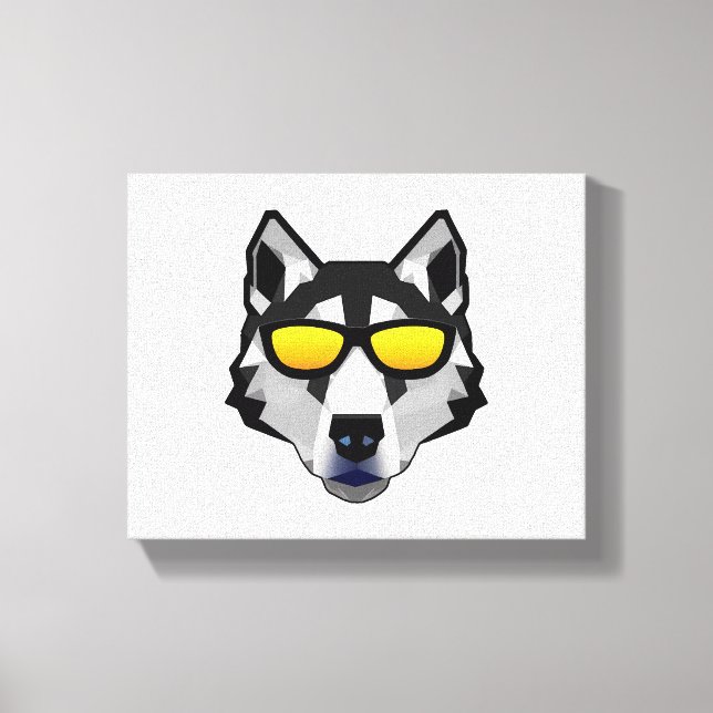 Dog with Sunglasses - Siberian Husky Canvas Print (Front)
