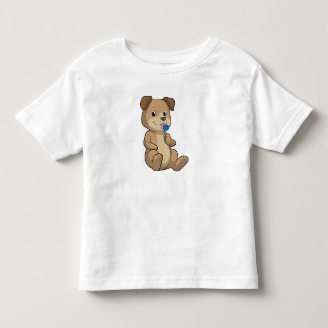Dog with Sweets Lollipop Toddler T-shirt (Front)