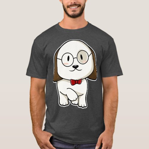 Dog with Tie Glasses T_Shirt