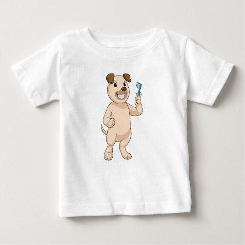 Dog with Toothbrush Baby T_Shirt
