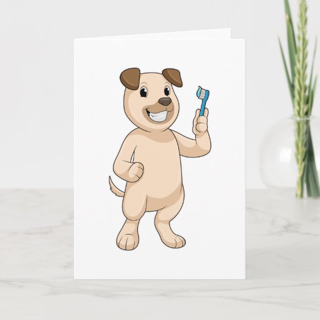 Dog with Toothbrush Card (Front)
