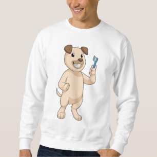 Dog with Toothbrush Sweatshirt