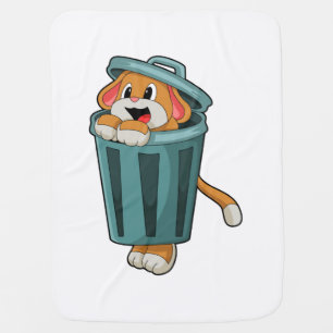 Dog with Trashcan Baby Blanket