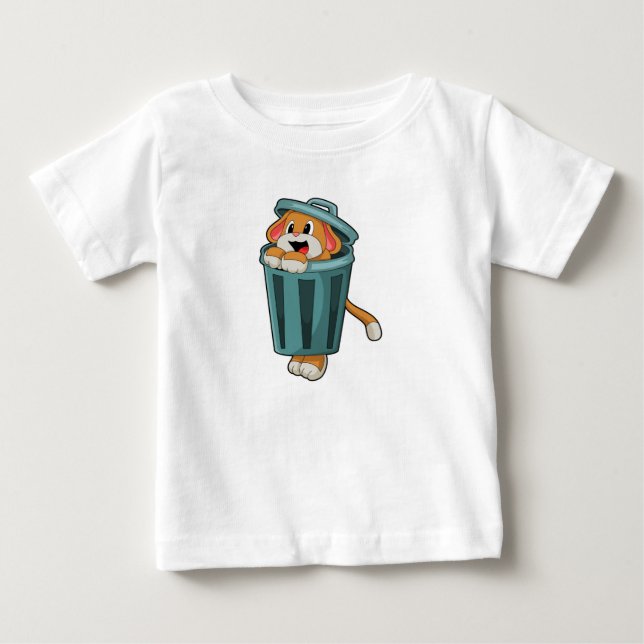 Dog with Trashcan Baby T-Shirt (Front)