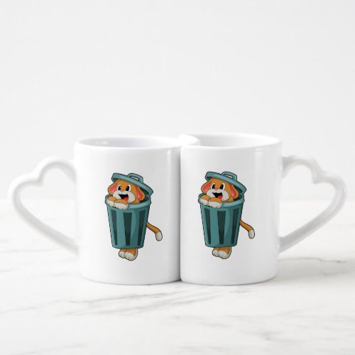 Dog with Trashcan Coffee Mug Set