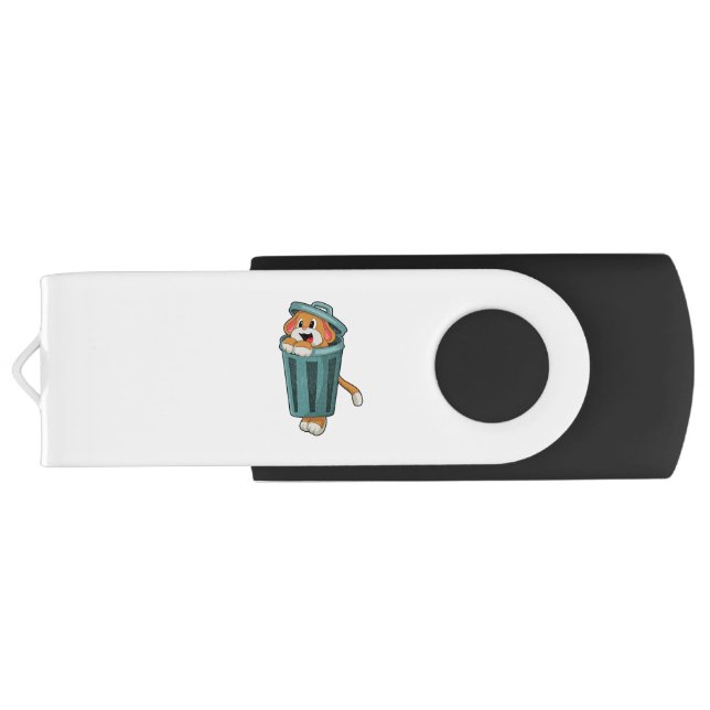 Dog with Trashcan Flash Drive (Back)