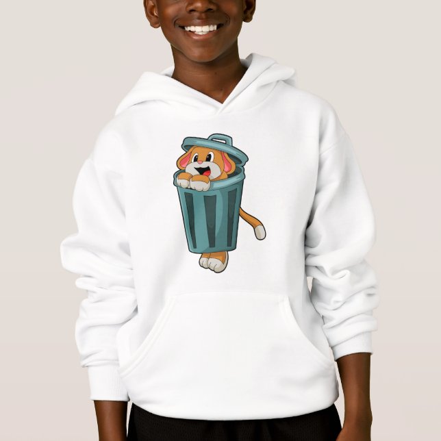 Dog with Trashcan Hoodie (Front)