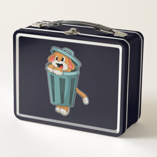 Dog with Trashcan Metal Lunch Box