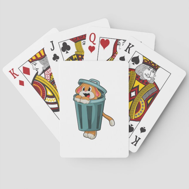 Dog with Trashcan Poker Cards (Back)