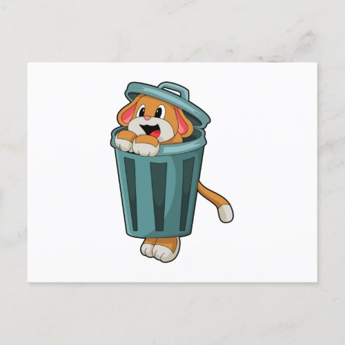 Dog with Trashcan Postcard