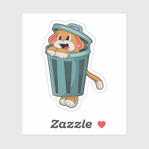 Dog with Trashcan Sticker